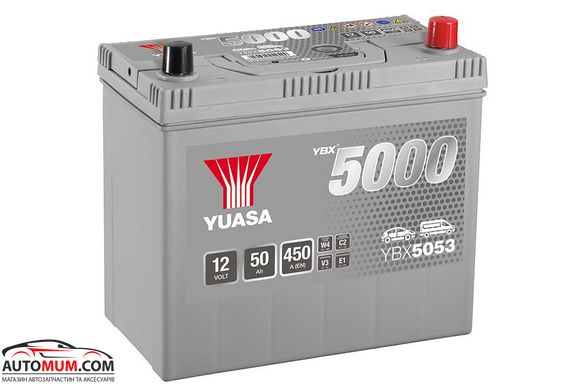 Аккумулятор Yuasa YBX5053 Silver 50Ah Asia (Евро) - 450A