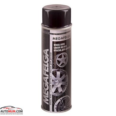 Краска для дисков Megafelga акриловая (черный мат) - 500мл