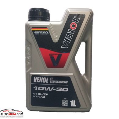 Моторное масло VENOL 4T 10w-30 SJ/CF (полусинтетика) - 1л