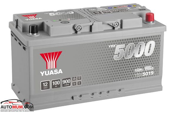 Аккумулятор Yuasa YBX5019 Silver 100Ah (Евро) - 900A