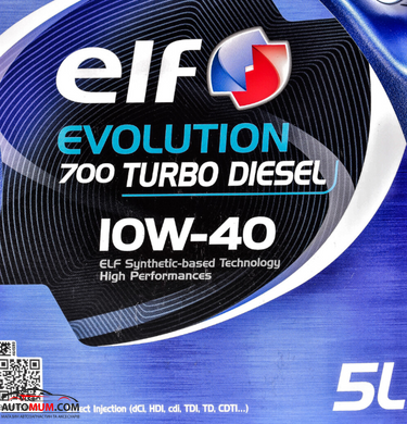 Моторна олива ELF Evolution 700 Turbo D 10W-40 - 5л