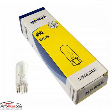 NARVA 17177 лампа накалювання W(2,1х9,5d)12V 5W