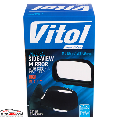 Дзеркало регулююче з поворотом VITOL ЗБ 3109П чорне (2108-099,2113-2115)