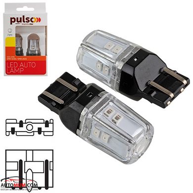 Світлодіодна лампа PULSO LP-66443R /габаритна/LED 7443/W3x16q/12SMD-2835/2контакту/9-36v/120/50lm/R
