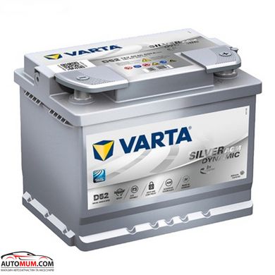 Акумулятор Varta D52 AGM 60Ah (Євро) - 680A