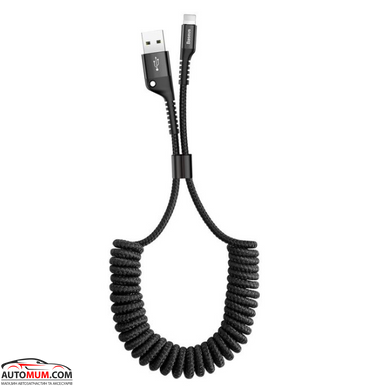 Кабель USB-Type-C "Baseus" 3.0A 1.0м спіраль, чорний