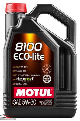 Моторное масло MOTUL 8100 Eco-lite 5W-30 SN/CF;ILSAC GF-6A (Chrysler,Subaru,Hond) - 5л