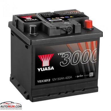Акумулятор Yuasa YBX3012 SMF 52Ah (Євро) - 450A