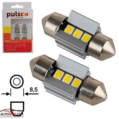 Светодиодная лампа PULSO LP-66028 /софитные/LED SV8.5/T11x28mm/3 SMD-2835/9-18v/210Lm