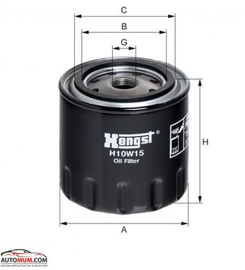 Фильтр оливи HENGST H10W15 (W920/6 FMPH16) (Chrysler,Ford)