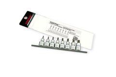Набор головок-вставок TORX 1/2 8шт, T20-T55 с отверстием (планка) Toptul GAAG0806