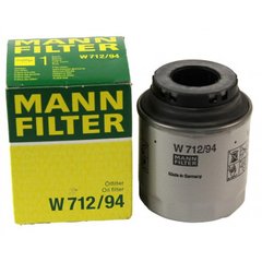 Фильтр масла MANN W712/94 (W712/90 W712/91 W712/93) (VW Group 1,2-1,4TSi >08г)
