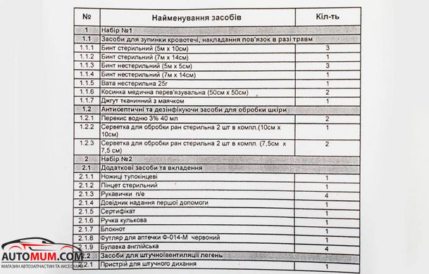 Аптечка АМА-2 БУС (сумка) 02-011-М "Poputchik" сертиф.