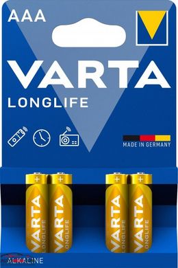 VARTA Long Life AAА LR3 Батарейка щелочная LR03, AAA