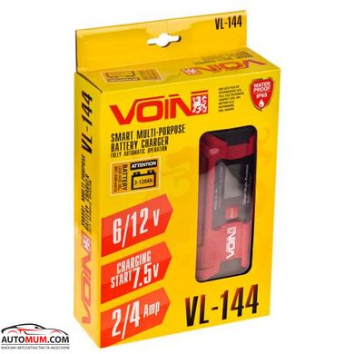 Зарядний пристрій VOIN VL-144 6&12V/0.8-4.0A/3-120AHR/LCD/Імпульсний