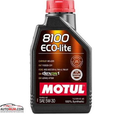 Моторное масло MOTUL 8100 Eco-lite 5W-30 SN/CF;ILSAC GF-6A (Chrysler,Subaru,Hond) - 1л