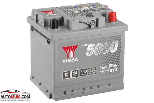 Акумулятор Yuasa YBX5012 Silver 54Ah (Євро) – 500A