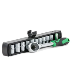 INTERTOOL ET-6008 Набор головок 1/4 (головка+трещотка+вороток 5-14 мм 6 гр.) - 10 ед.