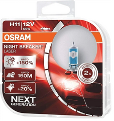Лампа галогенная H11 OSRAM 64211NL-FS (PGJ19-2) 12V 55W (+150%)