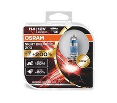 Лампа галогенна H4 OSRAM 64193NB200-2HB-DUO лампа 12V 60/55 Night Breaker +200%(2шт)