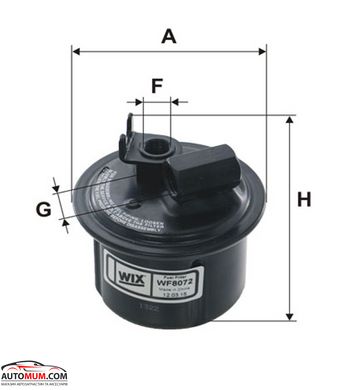 Фильтр топлива WIX WF8072 (F54689) (Accord IV-V;Civic V 