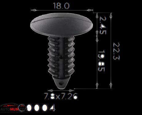 Кліпса 0004 обшивки салона/кузов GM,Chrysler,Honda,Mazda,Mitsubishi, Nissan,Suzuki,Toyota,