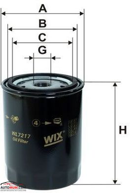 Фильтр масла WIX WL7217 (VW diesel)