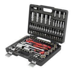 Набор инструментов c 12-гранными головками 1/2" & 1/4", 108ед., Cr-V INTERTOOL Prof ET-6109