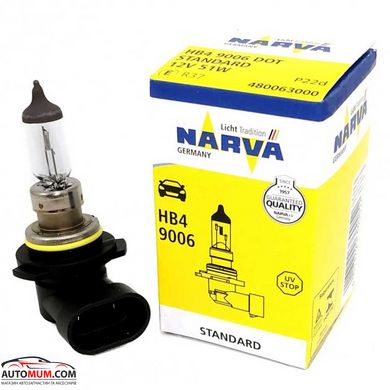 Лампа галогенная NARVA 48006 НB4 (P22d)12V51W-1шт