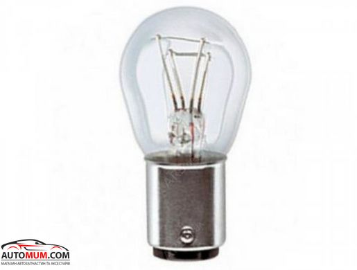 Лампа накаливания Р (ВА15d) 12V 21/5W NARVA 17918 -смещен усики