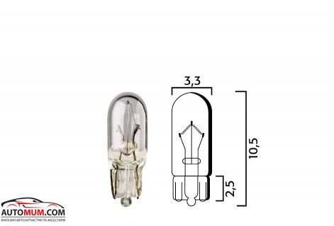 FLOSSER 4591 лампа накалювання T 6,5 (W2x4,6d) 12V 3W
