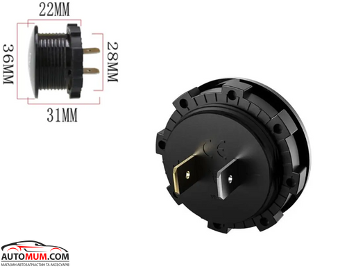 Вольтметр врезной (A4012B) D 28 мм с подсвесткой (12-24 V)