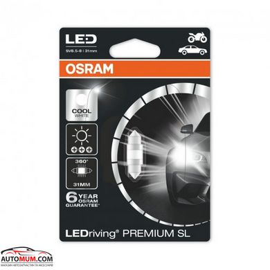 OSRAM 6497 CW - BLI1 Светодиодные лампы premium - 12V 1W 31mm (SV8,5)