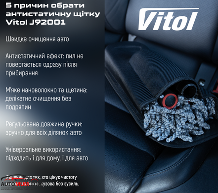 Щітка для змітання пилу антистатик з телескопічною ручкою Vitol J92001