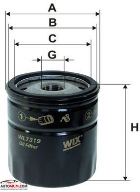 Фильтр оливи WIX WL7319 (L27820) (Fiat)