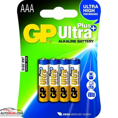 Батарейка GP ULTRA + ALKALINE 24AUPHM-2UE4 лужна LR03,AUP AAA