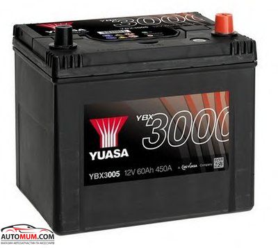 Акумулятор Yuasa YBX3005 SMF 60Ah Asia (Євро) - 500A