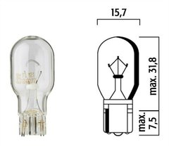 Лампа розжарювання W (2,1х9,5d) 12V 16W FLOSSER 921 (T15)