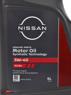 Моторное масло NISSAN KE90090042 Motor Oil 5W-40 - 5л