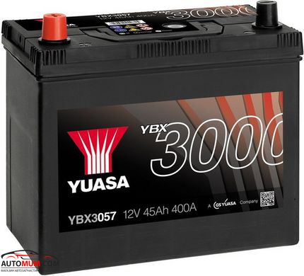 Акумулятор Yuasa YBX3057 SMF 45Ah Asia - 400A