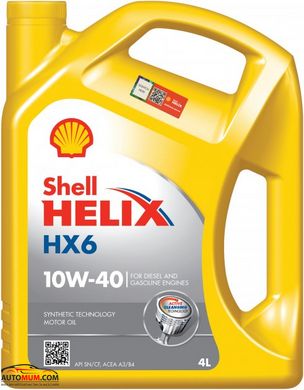 Моторна олива SHELL Helix HX6 10W-40 SN/CF A3/B4 - 4л