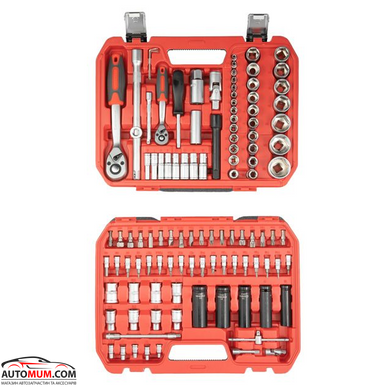 Набір інструментів INTERTOOL ET-9111 Impact (комірки,насадки,головки 1/2, 1/4 6 гр.) -111 од.