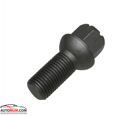 Болт М 14х1,5х27 колеcа GETMANN чёрный цинк сфера (ключ 17) AUDI/VW/SKODA/SEAT
